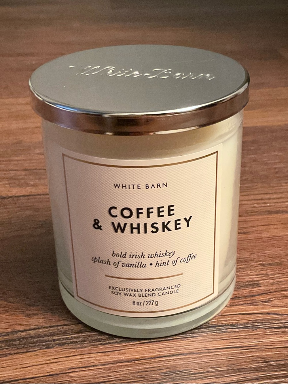 White Barn Coffee And Whiskey Candle Irish Whiskey Vanilla 7 oz